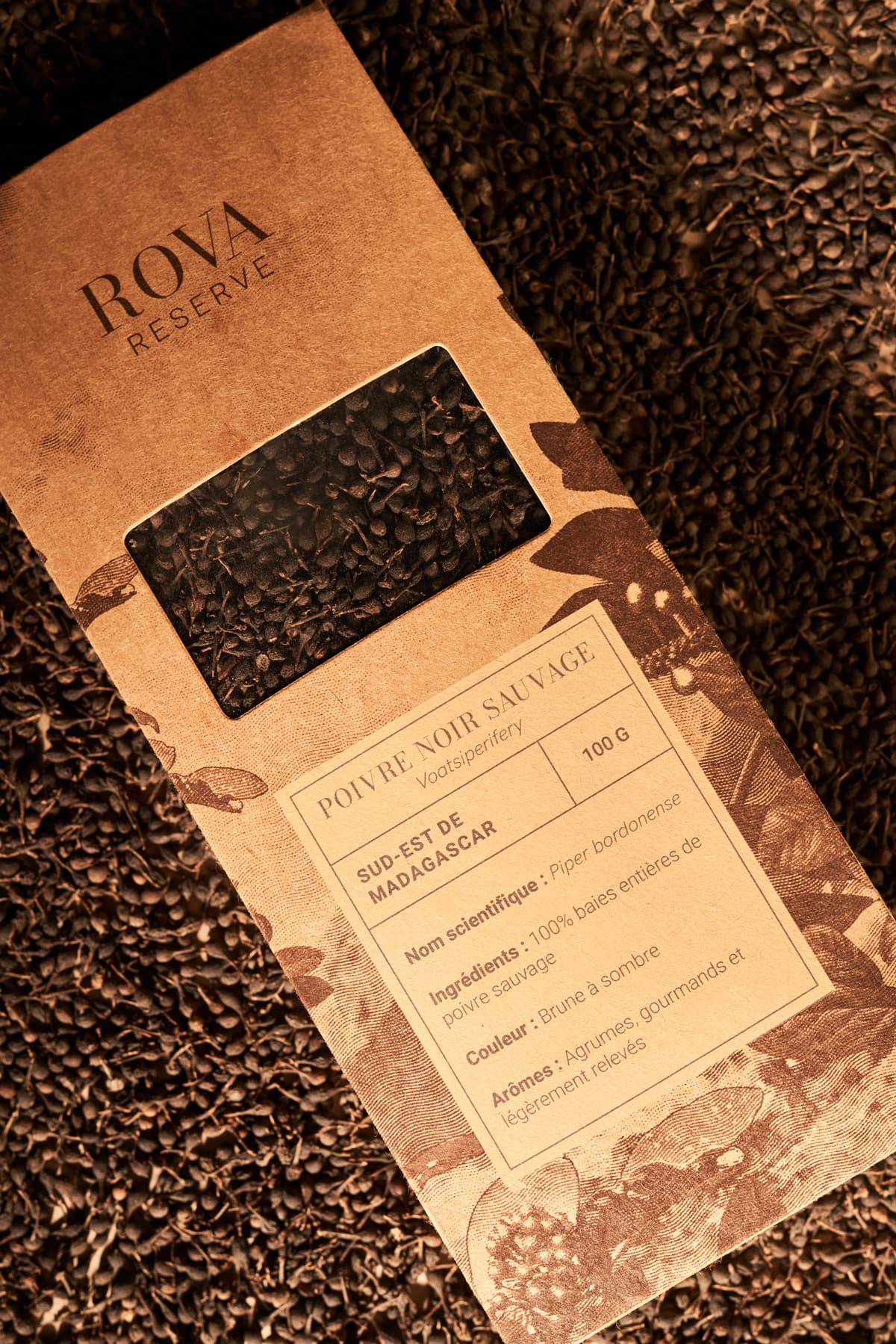 Sachet de poivre noir sauvage de Madagascar Rova Réserve